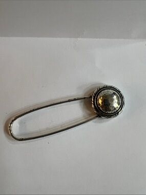 Brighton Silver Hammered Round Brooch Clip